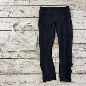 Lululemon Womens Rushed Leggings Inseam 24" & Energy‎ Sports Bra Size 6 Lot of 2